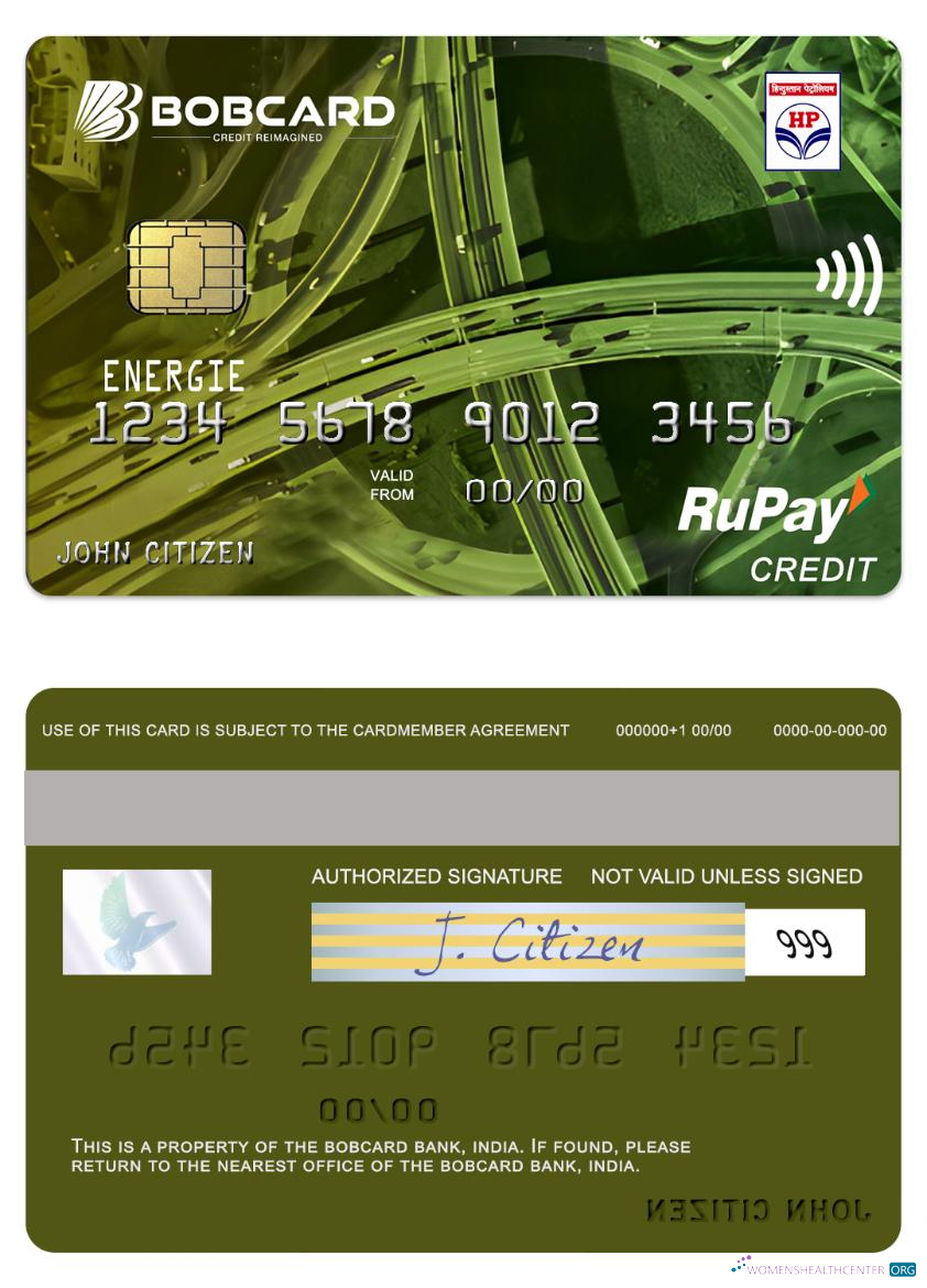 Download India HPCL Bank of Baroda ENERGIE Credit Card Photoshop template